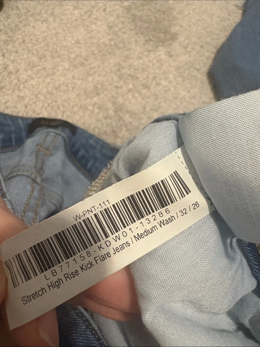 Quince Stretch High rise kick flare medium wash jeans 32 organic cotton